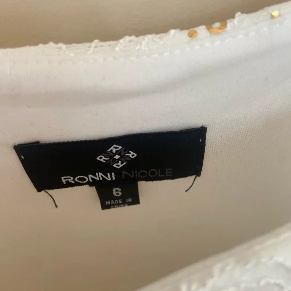 New Ronni Nicole White Tiered Ruffled Sheath Dress - Picture 8 of 8